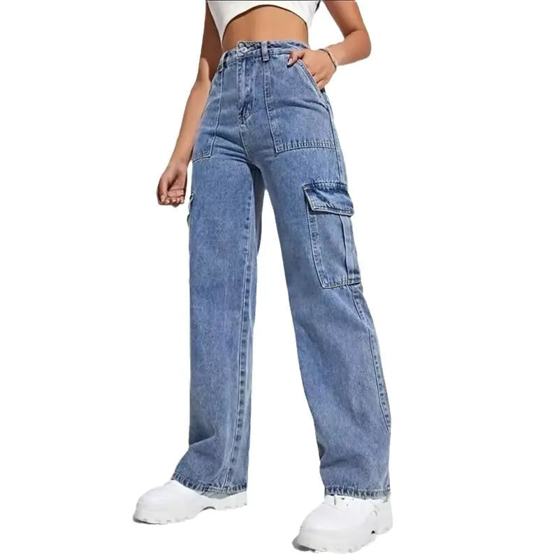 Cargo Jeans Women's Casual Wide-leg Pants