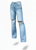 Is You Cool Light Blue Loose Fit Ripped High Waist Denim Jeans